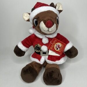 Rudolph Red Nose Reindeer Plush Santa 50th Anniv. 13" Christmas 2014 Dandee New